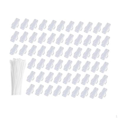 60 Stück Kabeletikettenboxen Identifikation Praktisch mit Kabelbindern Heim- und Büroverkabelung Klar Tragbar