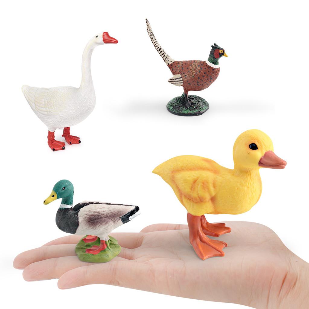 Realistische Bauernhoftier-PVC-Dekoration mit Enten-, Gänse- und Hühnerfiguren für Kinder, pädagogische Ausstellung