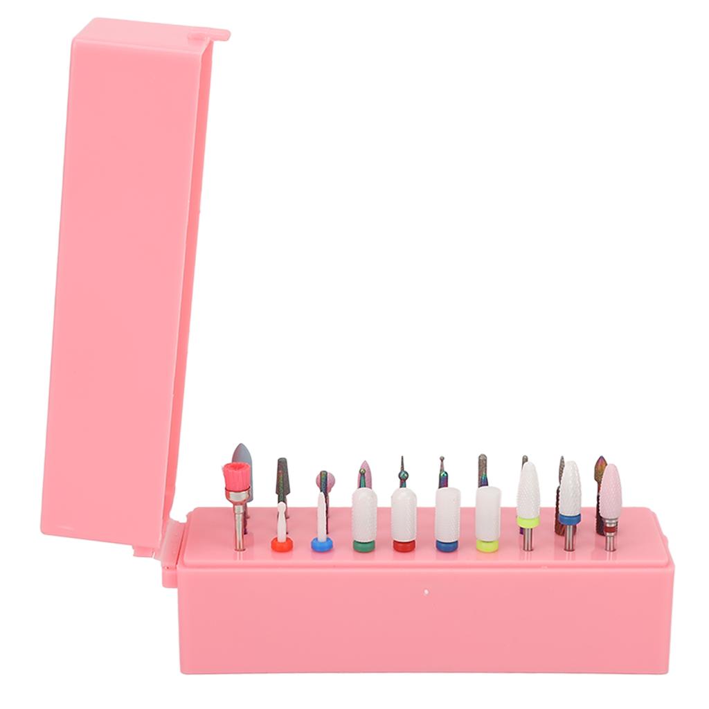 Nail Bits Displayer Organizer 30 Holes Dustproof Cover Safe Tungsten Steel Mini Nail Bits Holder
