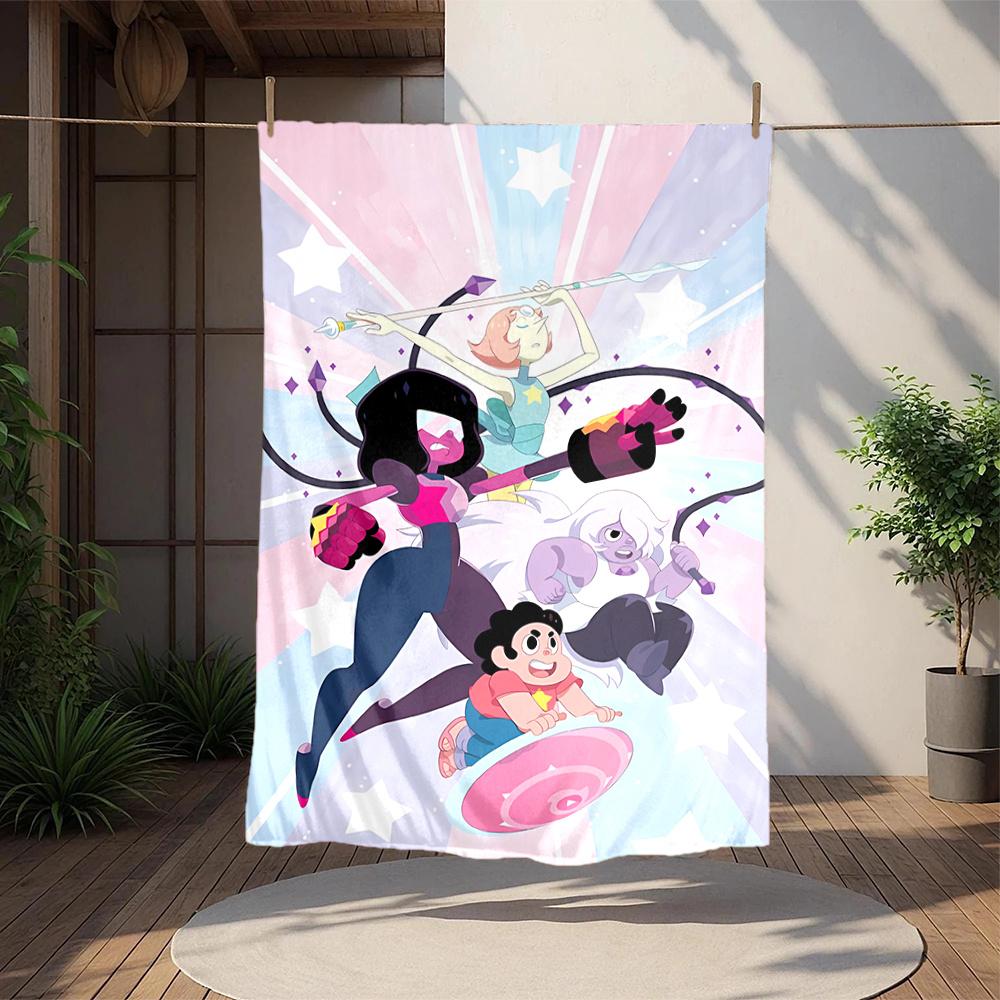 1pc Steven Universe Digital Printed Flannel Blanket, Super Soft Plush Fleece Bed Cover, Multipurpose Four Season Blanket for Sofa, Bed, Offi