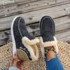2025 New Snow Boots Women's Warm Fleece Flat Color-blocked Short High-top Plus-size Women's Boots