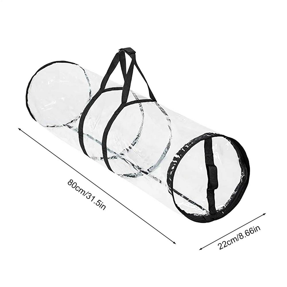Christmas Cylinder Gift Wrap Storage Clear Bag Wrapping Paper Organizer Underbed Storage for Rolls Ribbon Bows Gift Bags