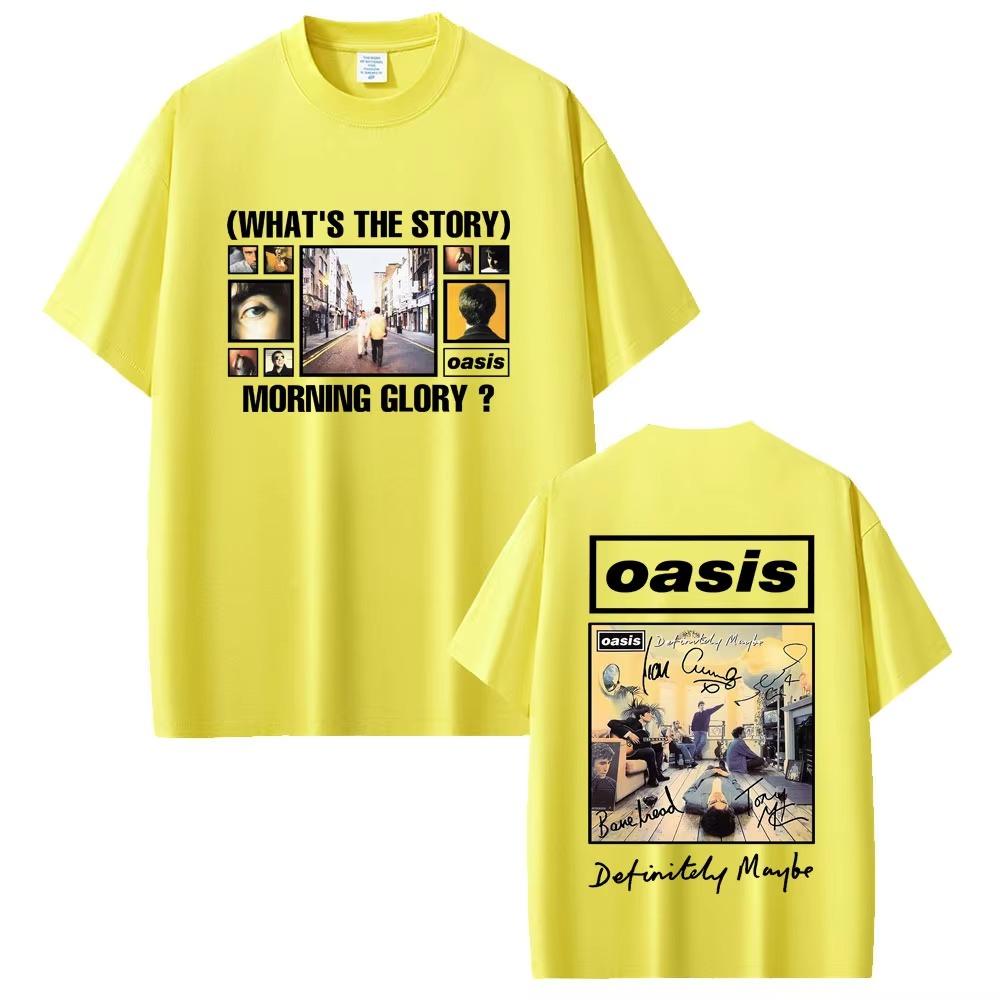 

Британский O-Oasis Определенно Может быть Футболки Мужская Женская Одежда Повседневные Винтажные Футболки с Коротким Рукавом Уличная Одежда S