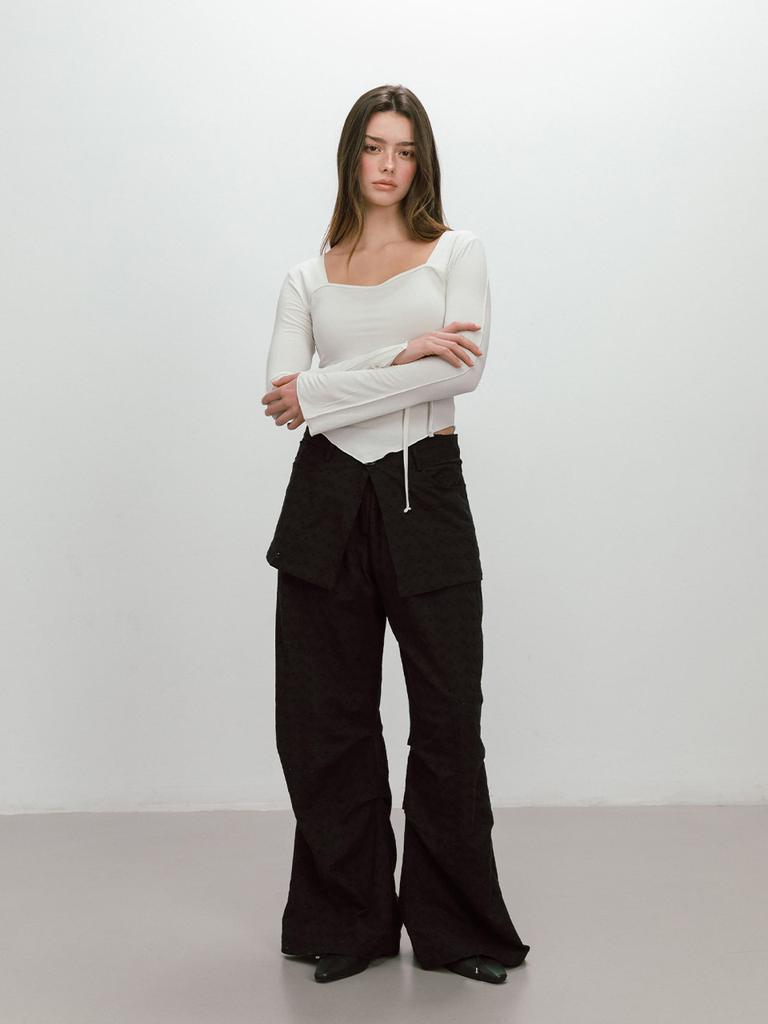 MOIFAIRE Neutral Strap T-Shirt / Ivory