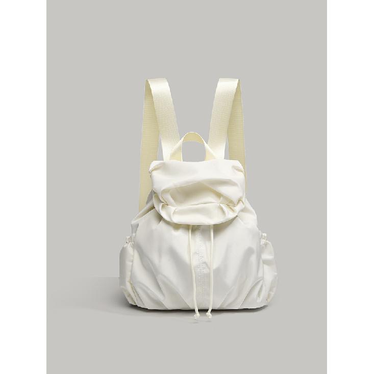 Korean niche pleated puffy backpack 2025 new model simple versatile small backpack niche travel backpack