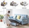 Convertible Sofa Bed with Folding Metal Frame and Telescopic Storage Rails