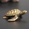 Brass Turtle Statue Desktop Ornaments Vintage Copper Tortoise Miniatures Figurines Toy Model Home Decorations Accessories