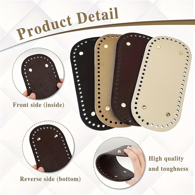 1 Stück Robuster Häkeltaschenboden Oval DIY Taschenformer mit Zierstich & Goldenen Nieten Bastelbedarf Handgemachte Taschenrahmen, Genietete Kanten