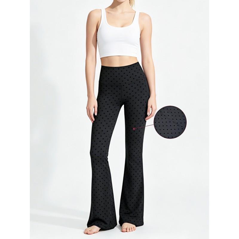 Womens High-Waisted Antibacterial Yoga Flare Leggings Fitness Running Gym Workout Fall Winter