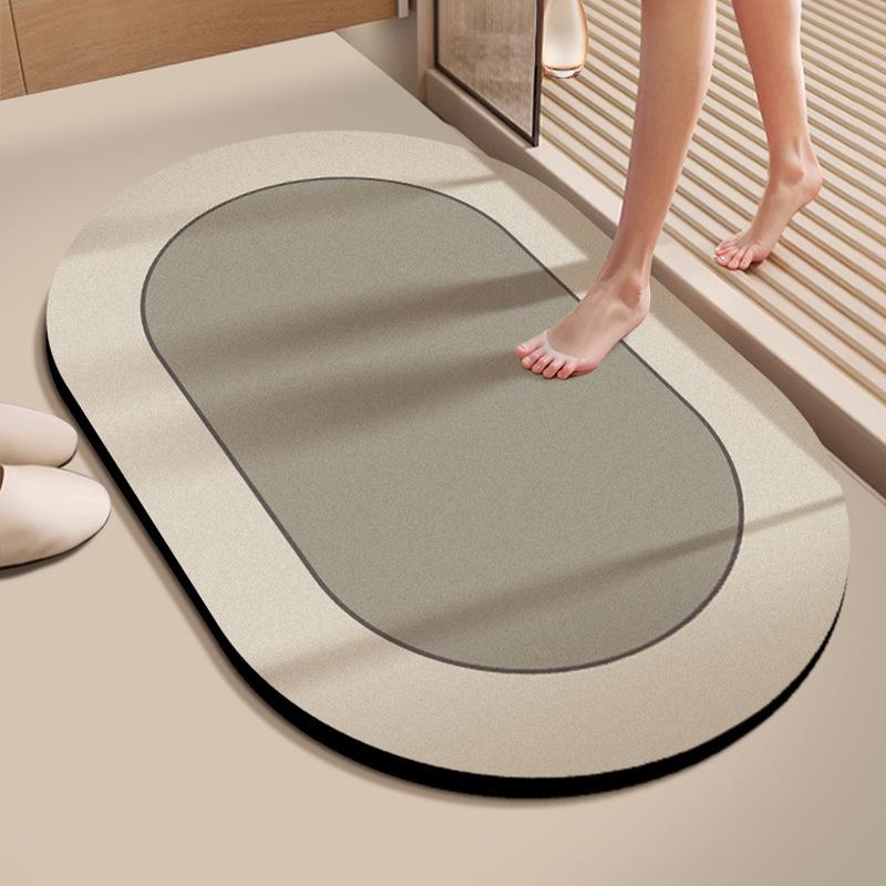 Absorbent Non-slip Diatomaceous Earth Bathroom Mat: Quick-drying, Stain-resistant, Easy-to-clean