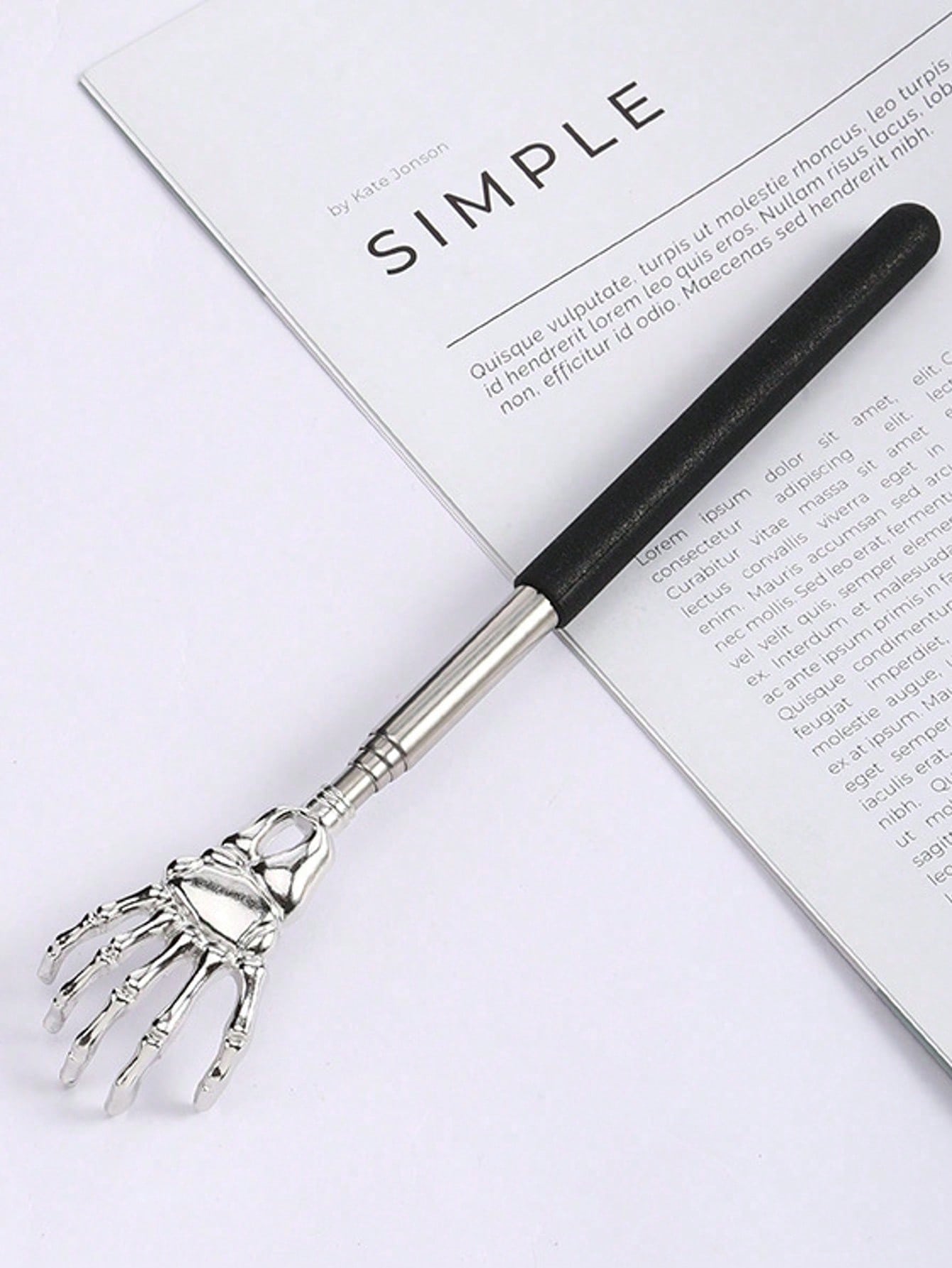 

1pcs Extendable Back Scratcher, Stainless Steel Portable Telescopic Rubber Handle Back Scratchers For Thanksgiving, Birthday, Christmas Gifts one-size чёрный