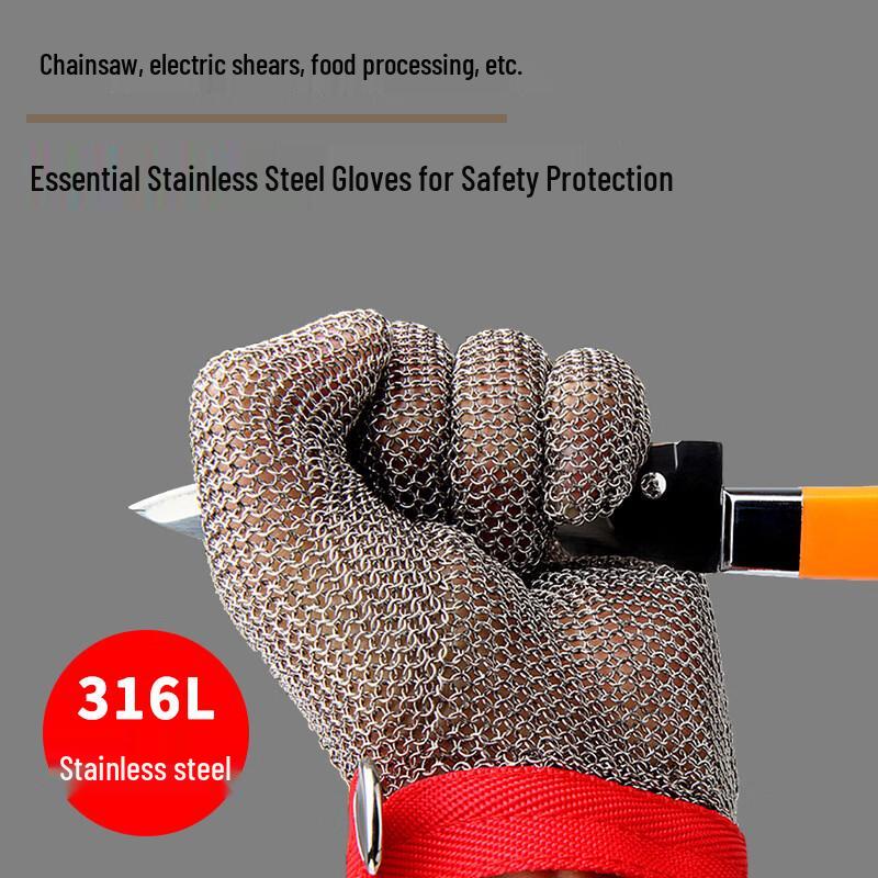 Stainless Steel Chainmail Anti-Cut Safety Gloves