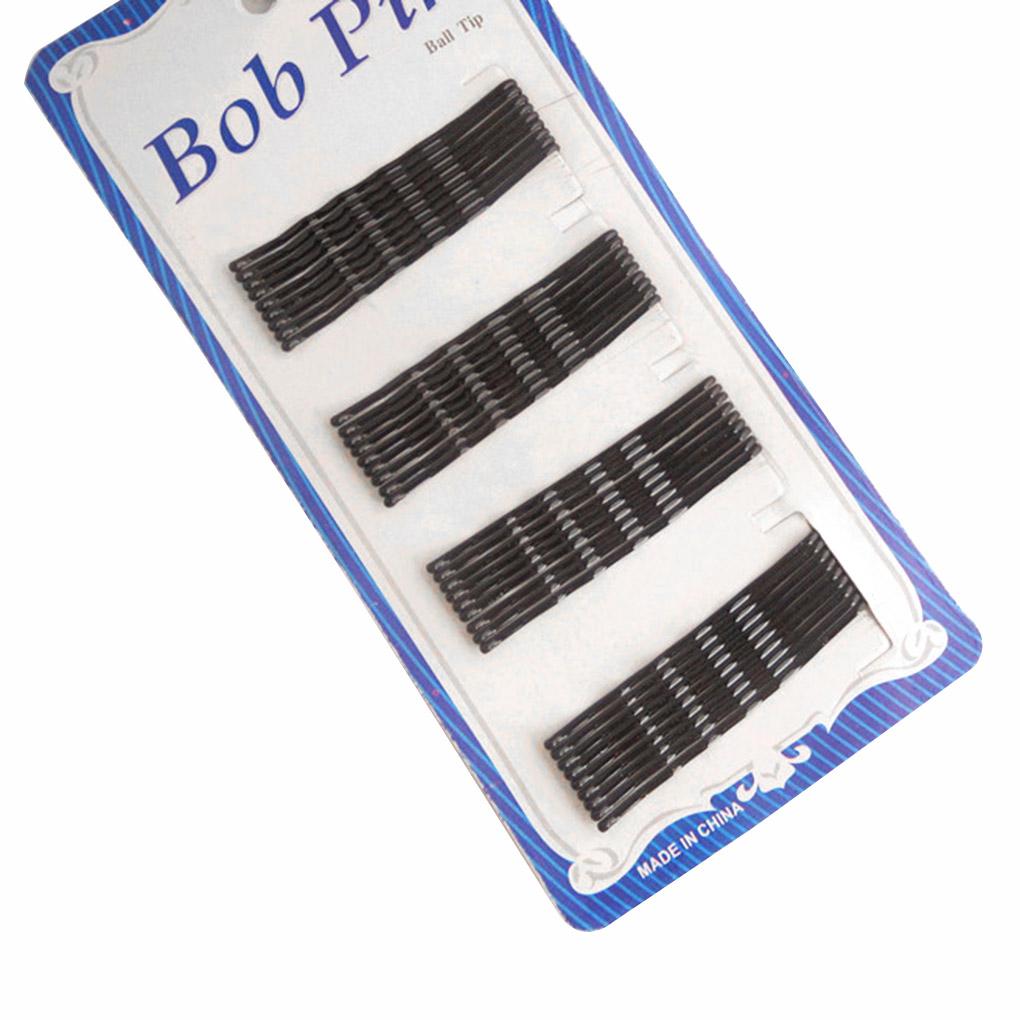 Women Girls Black Hair Pins Mini Waved Curved Straight Shaped Bobby Pins Metal Hairdressing Tool