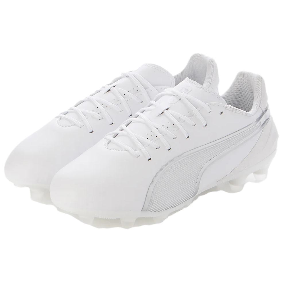Puma King Match Wide Comfortable Versatile AG HG Football Shoes Unisex Football Shoes White 107877-04