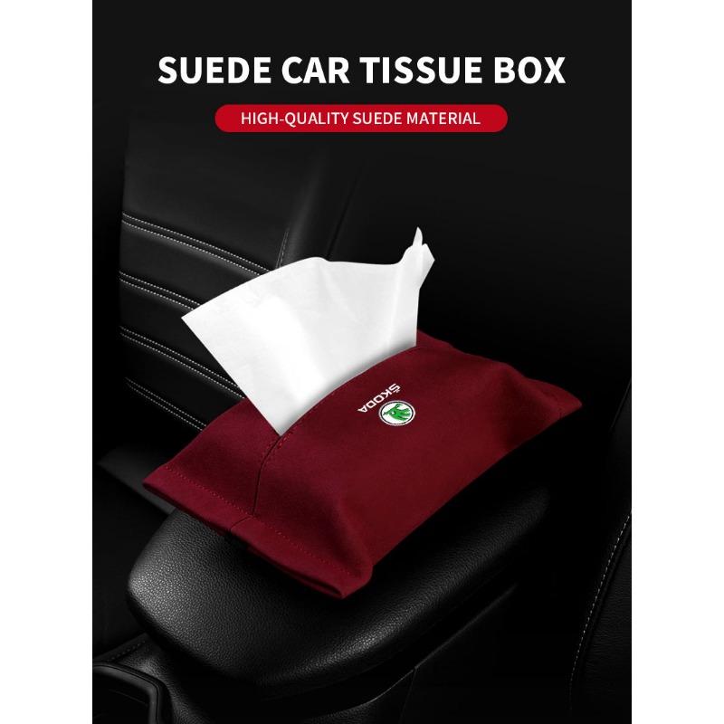 1Pcs Car Tissue Box Holder Sun Visor Seat Back Car Accessories For Skoda Octavia Superb Rapid Kodiaq Karoq Fabia Kamiq Roomster Citigo