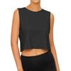 Damen Ärmellose Yoga Tops Workout Cool T-Shirt Laufen Kurzes Tank Crop Tops