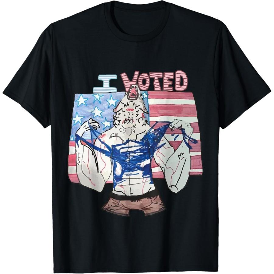 XWDHMHFE I Voted Werewolf Funny T-Shirt S