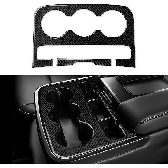Car Carbon Fiber Decal Center Console Lower Panel Sticker Cover Interior Trim Decal For Chevrolet Silverado/GMC Sierra 1500 2500HD 3500HD 2014-2018