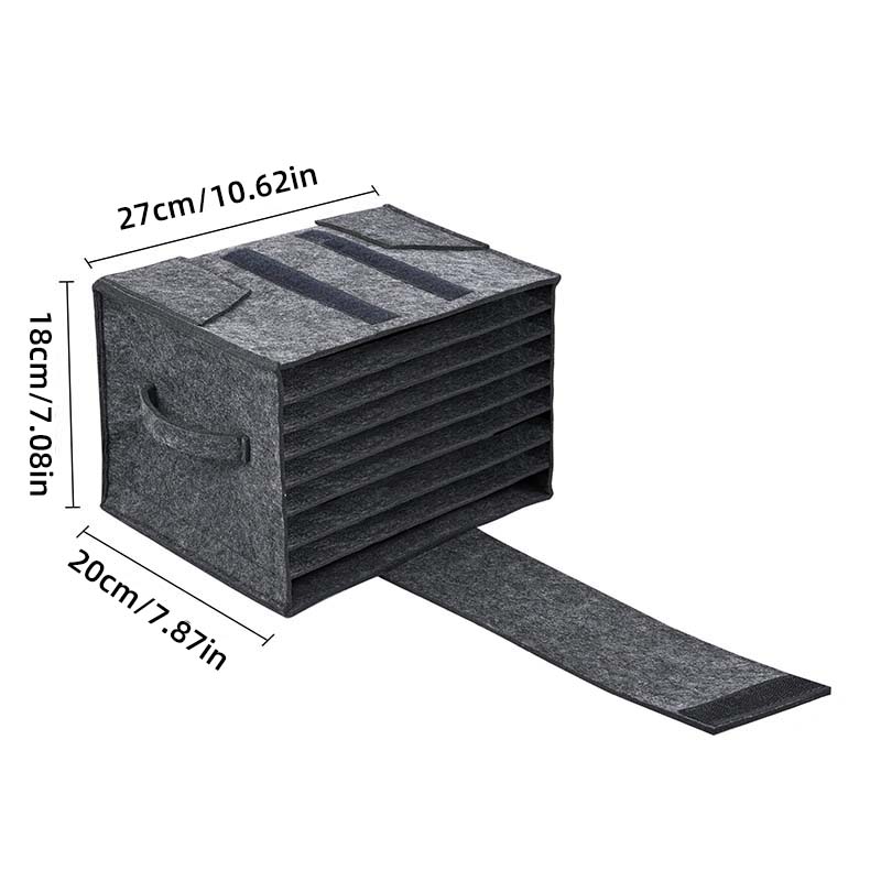 Felt Board Dish Cup Storage Bag Rack Thickened Camping Tableware Container RV Kitchen Cabinet Layered Plate Storage Box