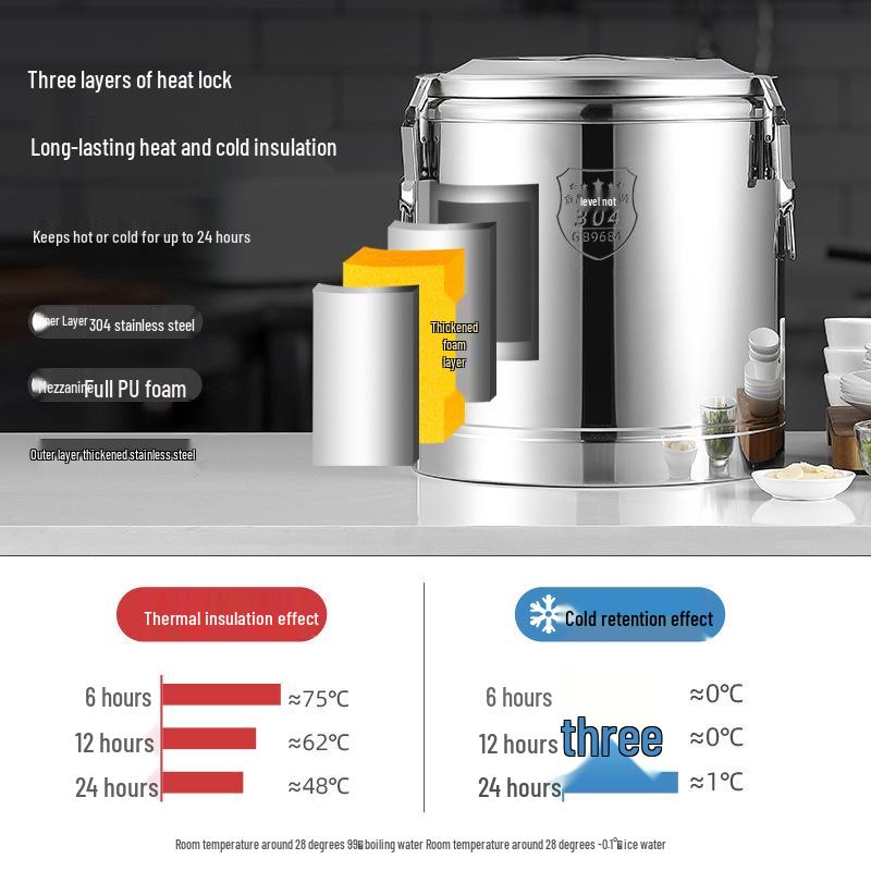 304 Stainless Steel Insulated Multi-Purpose Bucket for Beverages and Food