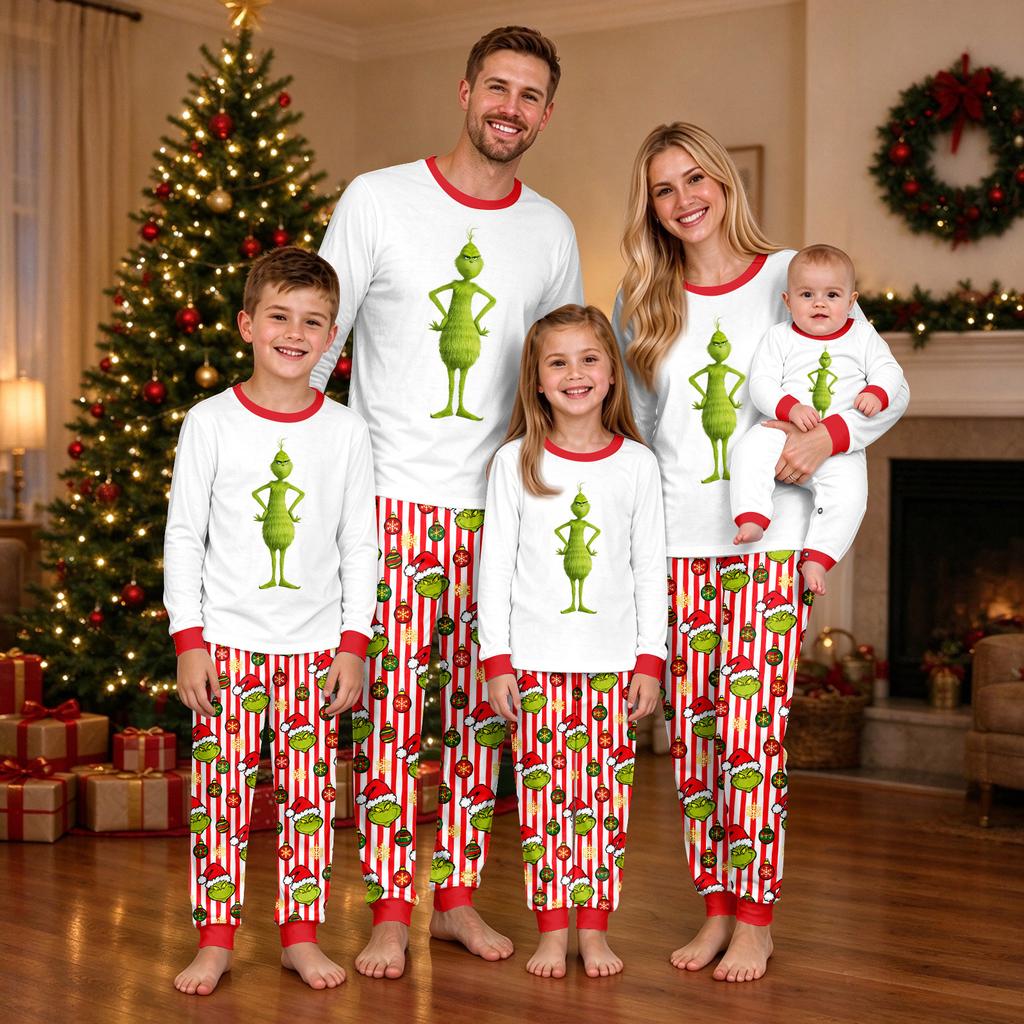 Christmas Print Crewneck Top and Jogger Pants Set, 2 Piece Holiday Outfit for Casual Wear