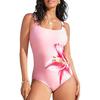One-piece Swimsuit Wide Square Collar Metal Buckles High Waist Sculptural Cut Women Monokini Swimming Beachwear