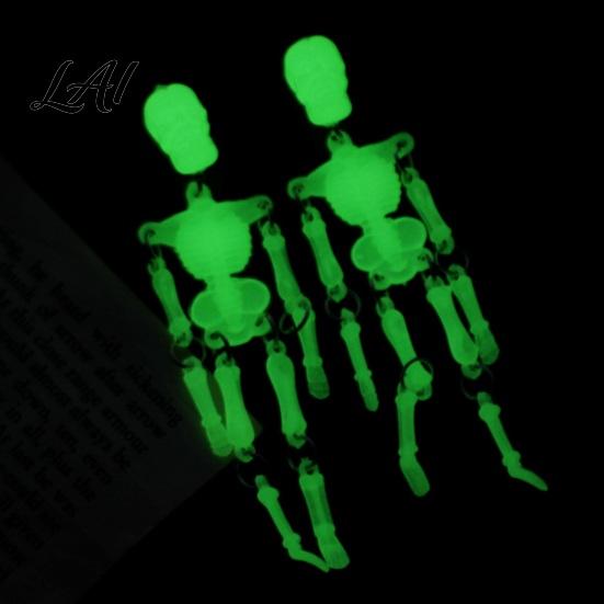 Gothic Skeleton Keychain Movable Joints Keychain Glow-in-the-Dark Keyring for Halloween Handbag Backpack Purse Charm Men Women Decorative