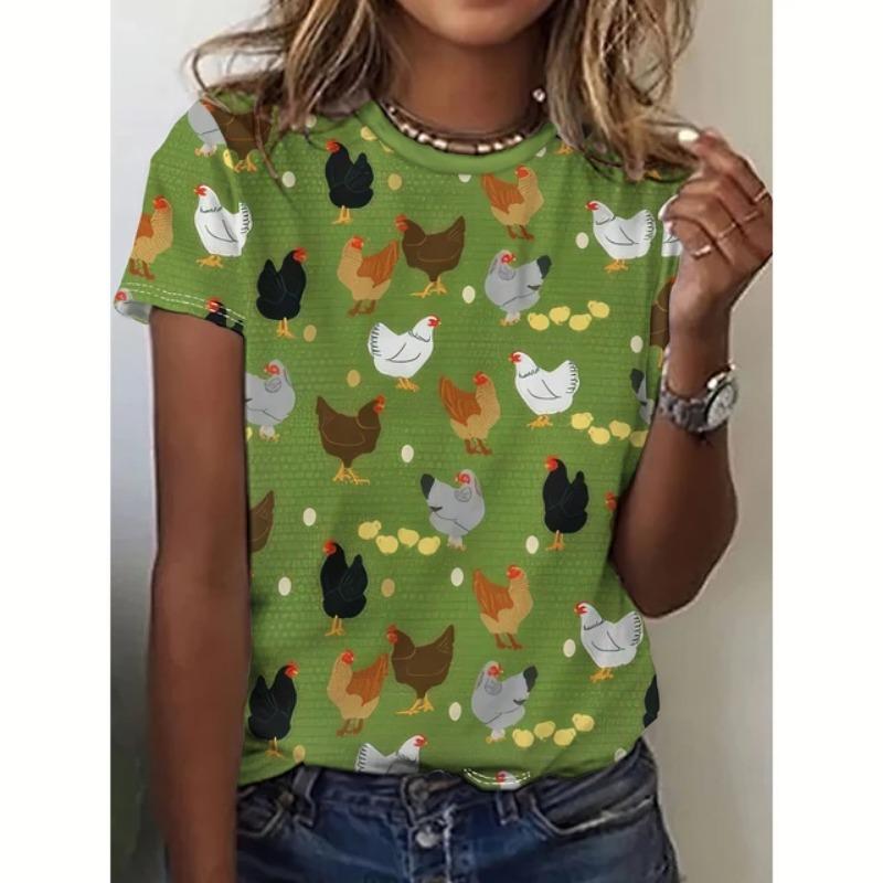 

Модная женская 3D футболка Лето Футболки с коротким рукавом Принт с узором Повседневный пуловер с круглым вырезом Женская футболка оверсайз 6XL