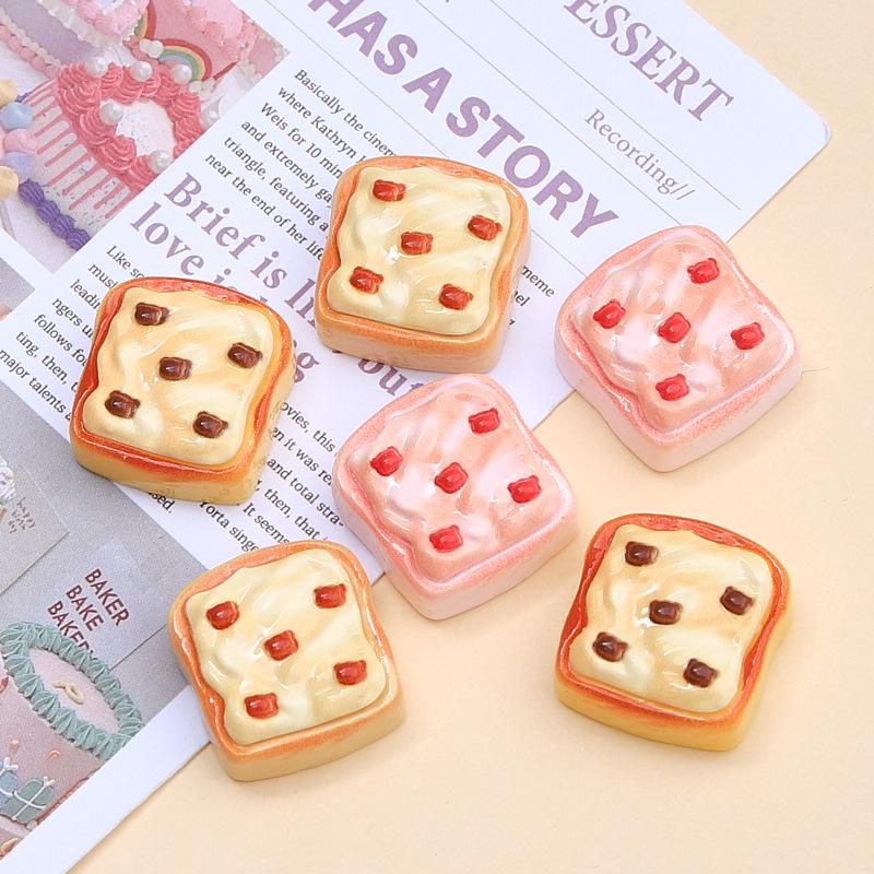 DIY Cute Resin Accessories: Cream Glue Cartoon Hair Clips & Crocs Charms, Cheese Toast Food Toy Decorations