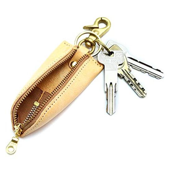 Porta-Chaves AGILITY affa "Tamia", Couro Genuíno, Couro de Vaca, Simples, Estiloso, Fofo com Fecho de Pressão