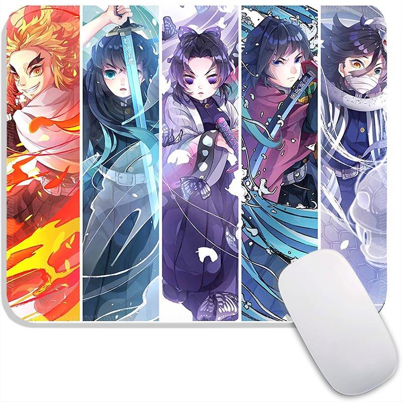 Anime Standard Mouse Pad Demon Slayer Gamer Mouse Mat Small Gaming Mousepad Travel Mouse Mats Non-Slip Office Mousemats