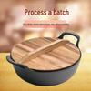 Zesílený litinový Yuanbao Univerzální hrnec na dušení: Nepřilnavá indukční pánev wok se dvěma uchy