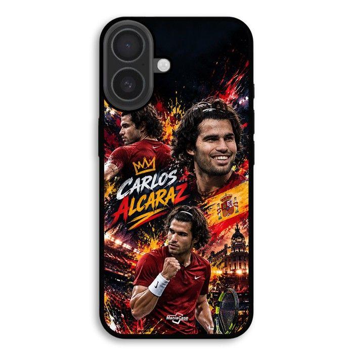 Hülle Für iPhone 17 Carlos Alcaraz Tennis Spanien Champion Rot und Gold Maniacase schwarz