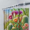 Cactus Garden Shower Curtain Vibrant Desert Plants Artistic Print Waterproof Bathroom Decor Easy To Install and Maintain