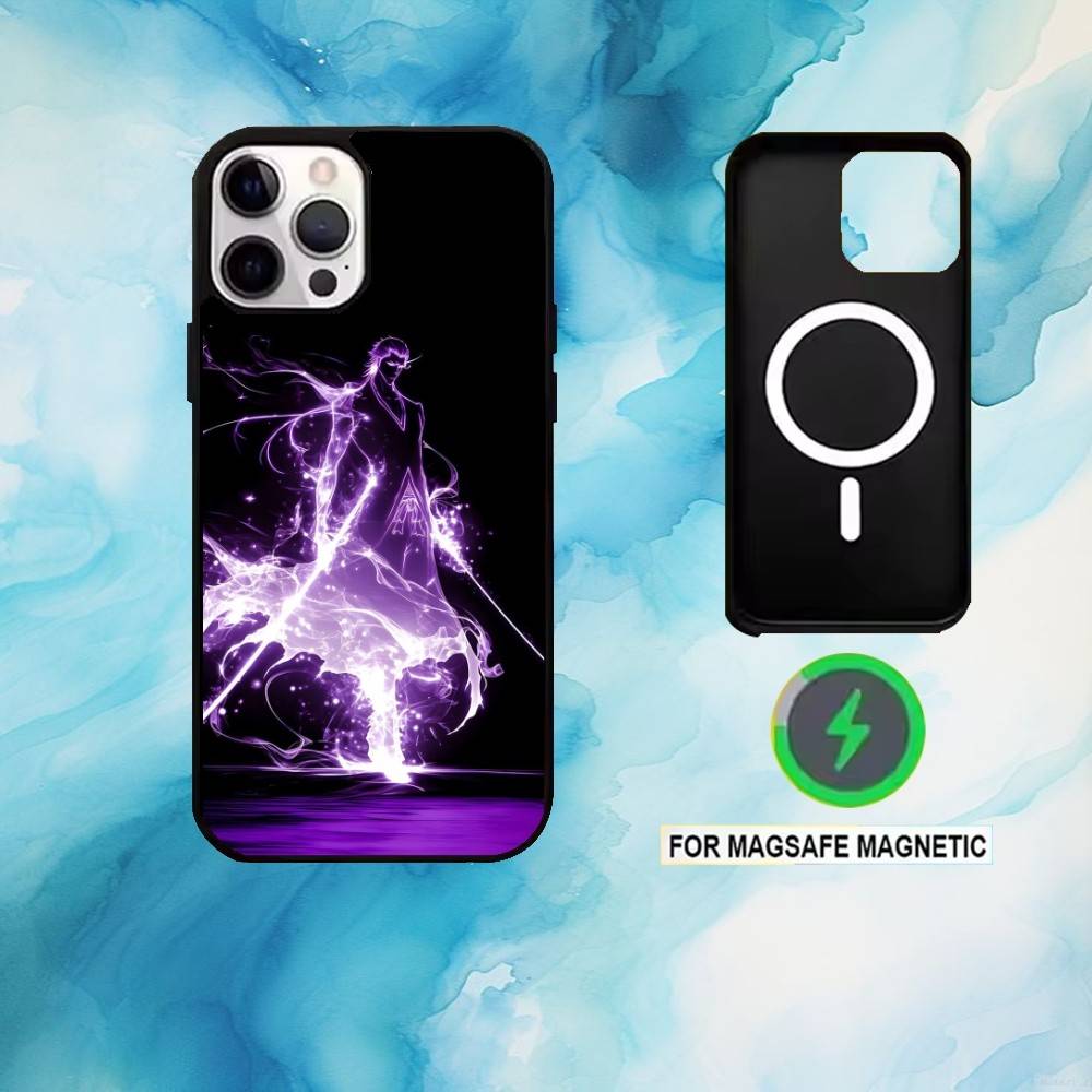 B-Bleach Anime Aizen Phone Case For iPhone17,16,15,14,13,12,11 Plus,Pro Max Magnetic For Magsafe Wireless Charging
