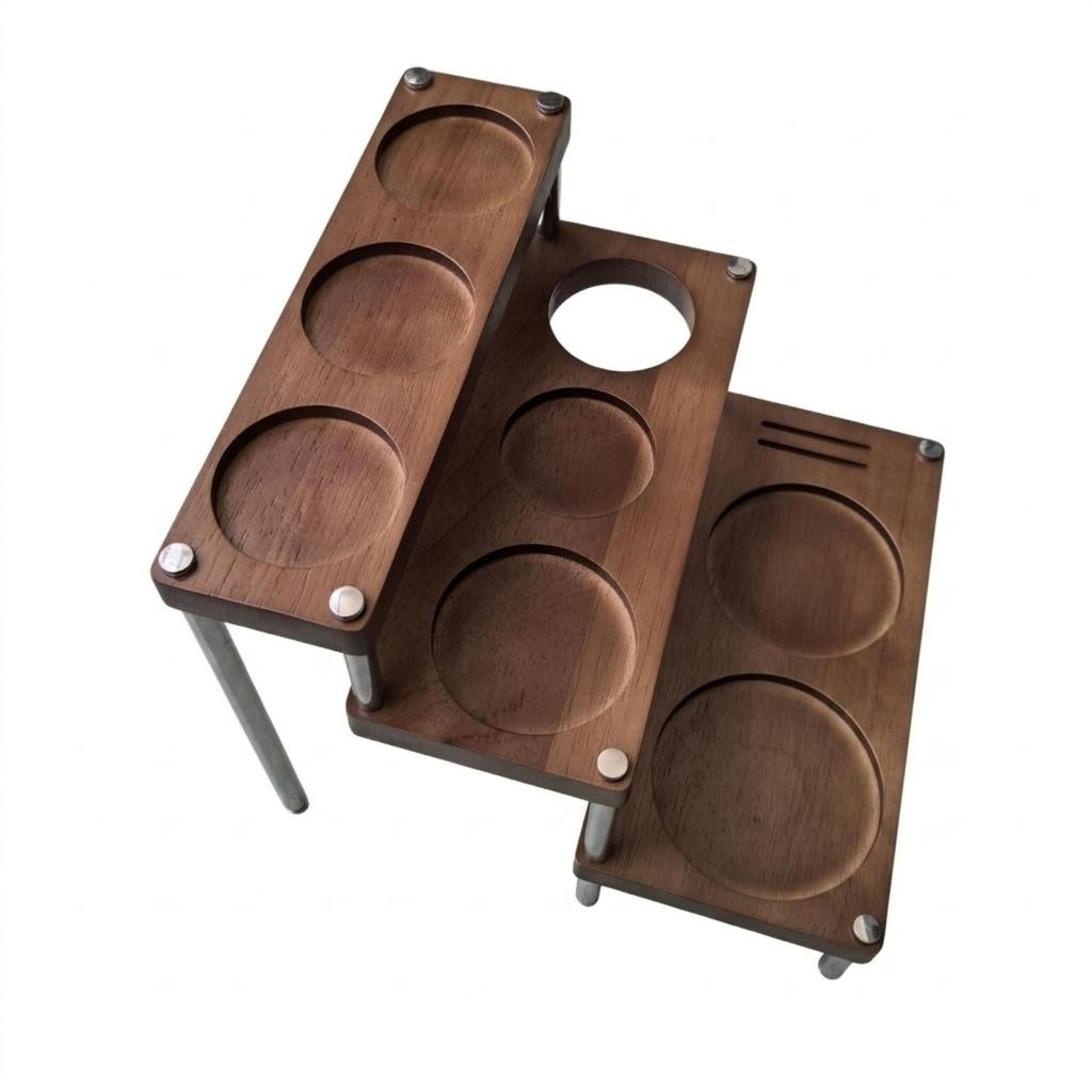 Espresso Tamping Stand Space-Saving Coffee Tool Holder Wood for Café, Baristas