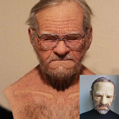 Realistic Latex Halloween Mask: Young Man with Wig