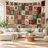 Weihnachtlich bedruckter Wandteppich für Schlafzimmer Wohnzimmer Wanddekoration Feiertagsgeschenk