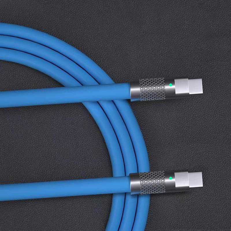 120w 6a Super Fast Charge PD Type C Liquid Silicone Cable Quick Charge 1M 2M Usb Cable Usb C To C Charger Cable