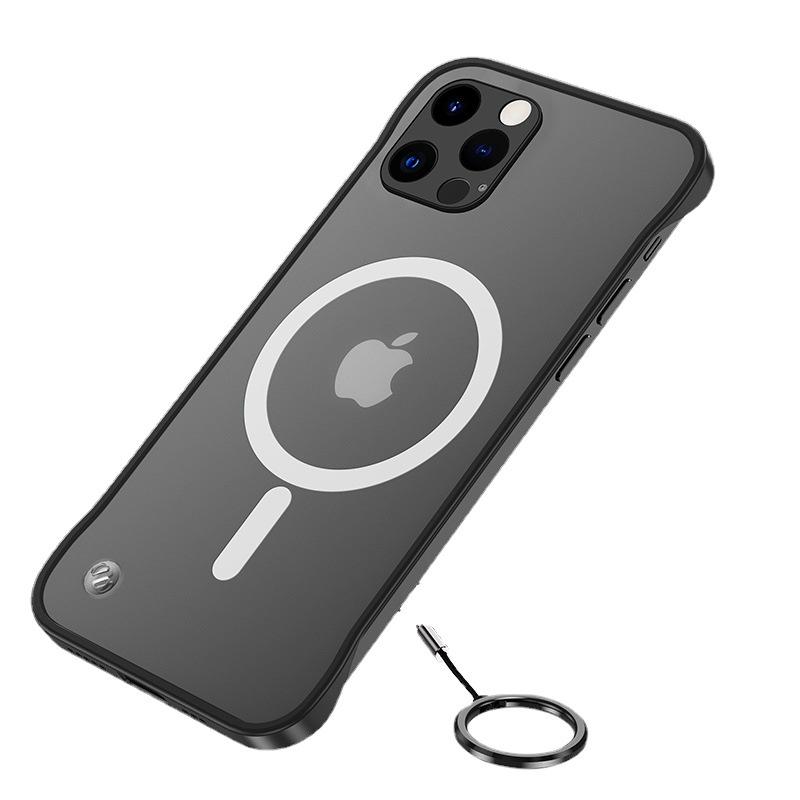 Applicable to Apple 14 mobile phone case, borderless magsafe magnetic suction 13pro mobile phone case 15promax bare case.