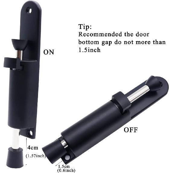 Kickdown Door Stop 2-Pack Easy Step Door Stopper Spring Loaded Telescopic Step On/Off Door Stopper Rubber Adjustable Heavy Duty Door Locks Holder