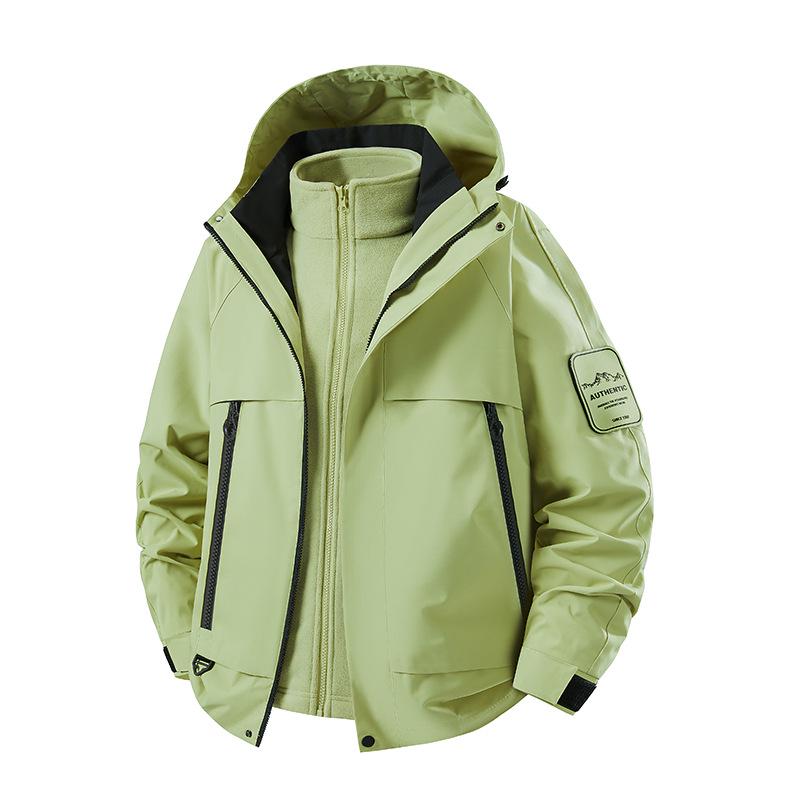 2025 Custom Logo Men's & Women's 3-in-1 Mountaineering Detachable Fleece Jacket Set