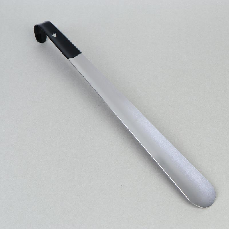 

1Pcs 16.5 /42Cm Easy-Grip Metal Shoe Horn Black Long Handle Curved Hook Ergonomic Stainless Steel Shoehorn For Seniors