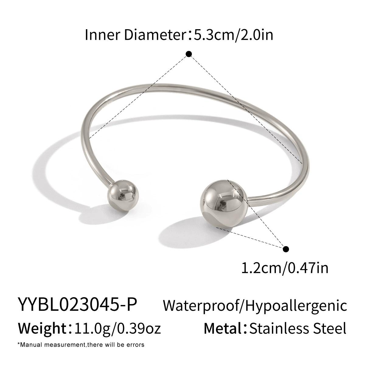 

Stainless Steel Big Small Ball Bracelet for Women Minimalist Sphere Non-Fade Premium Jewelry Commute Daily Wear Couple Gifts