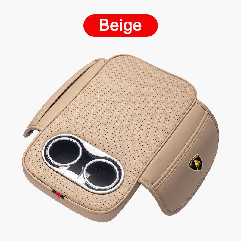 Leather Car Center Console Armrest Cushion 2 Cup Holder For Lamborghini LP570 LP610 Urus LP700 LP770 Gallardo Aventador Keyring GG3