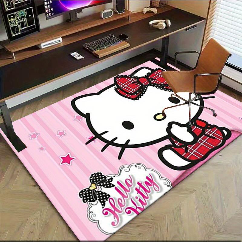 1pc Sanrio Hello Kitty Mermaid Printed Office Carpet Rectangle Rug Under The Table,Perfect Room Decor for Living Room, Bedroom, Kitchen, Non-slip Floo