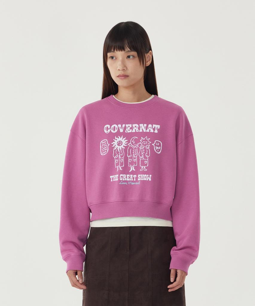 COVERNAT WOMAN Circus Graphic Sweatshirt Magenta
