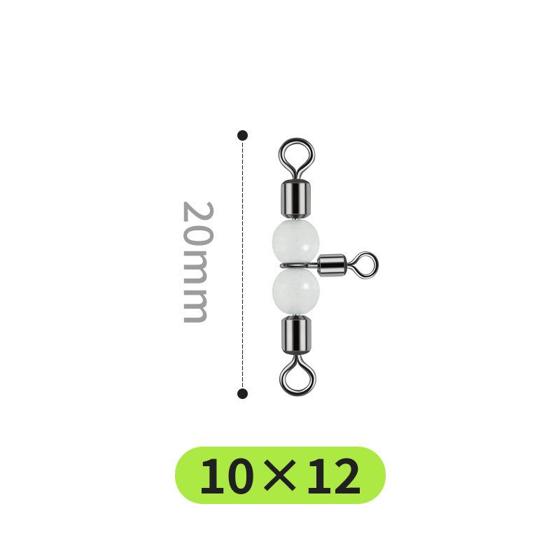 Светящийся Т-образный безопасный вертлюг-разделитель для рыболовного крючка с 8-образным вертлюгом для скалистой рыбалки