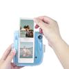 Für instax Mini 11 Kameratasche, transparente Aufbewahrungsschale, weiche Silikon-Schutzhülle, Tragetasche, Gurtaufkleber, dreiteiliges Set