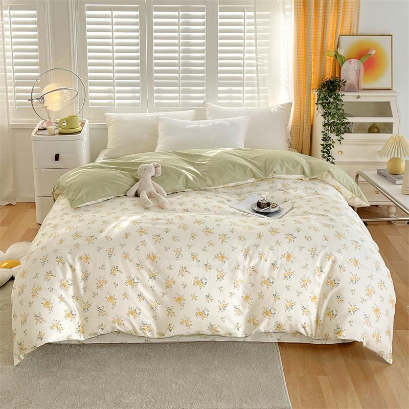 Floral Duvet Cover Botanical Flowers Pattern Bedding Cotton Comforter Cover Lightweight Boho Floral Quilt Cover for Girls Women